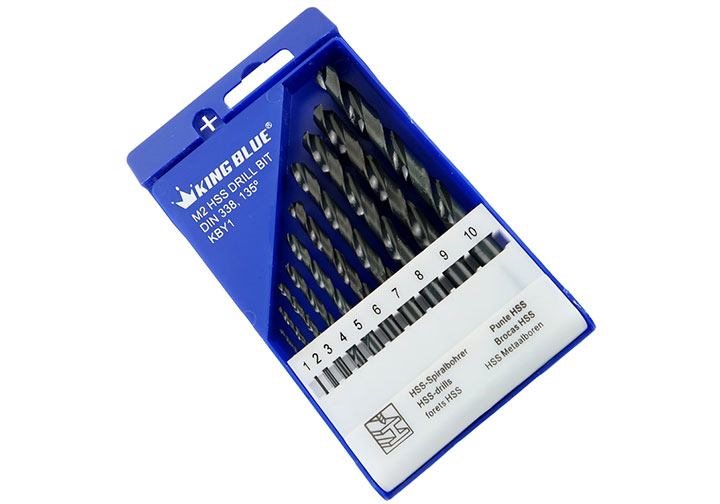 1-10mm Bộ mũi khoan thép 10 chi tiết Kingblue KBY1-B10