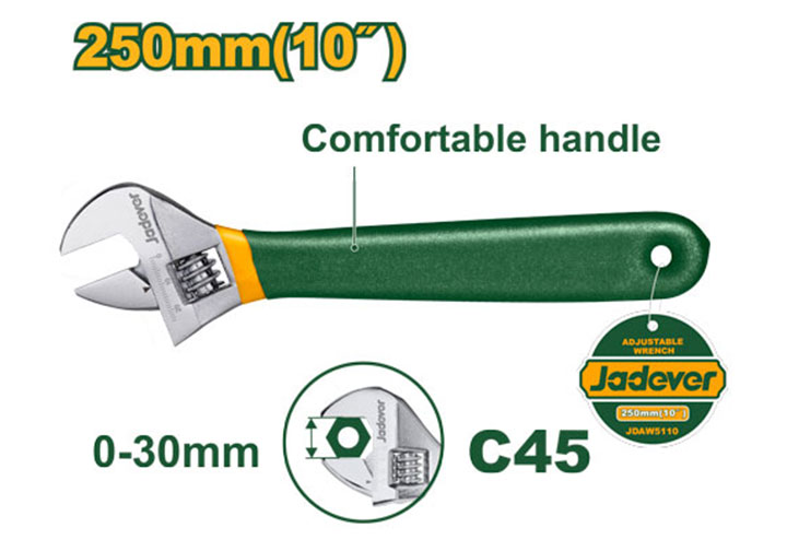10" Mỏ lết cán bọc nhựa Jadever JDAW5110