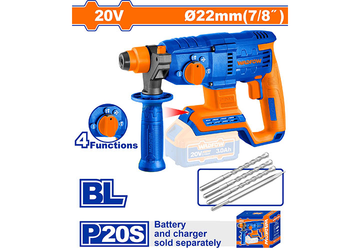 20V Máy khoan búa dùng pin (chỉ thân mày) Wadfow WLM15220