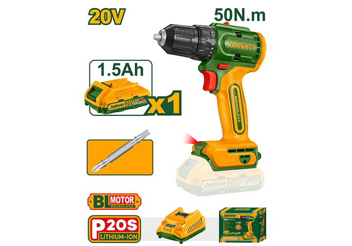 20V Máy khoan vặn vít dùng pin (không chổi than) Jadever JDCDP5521