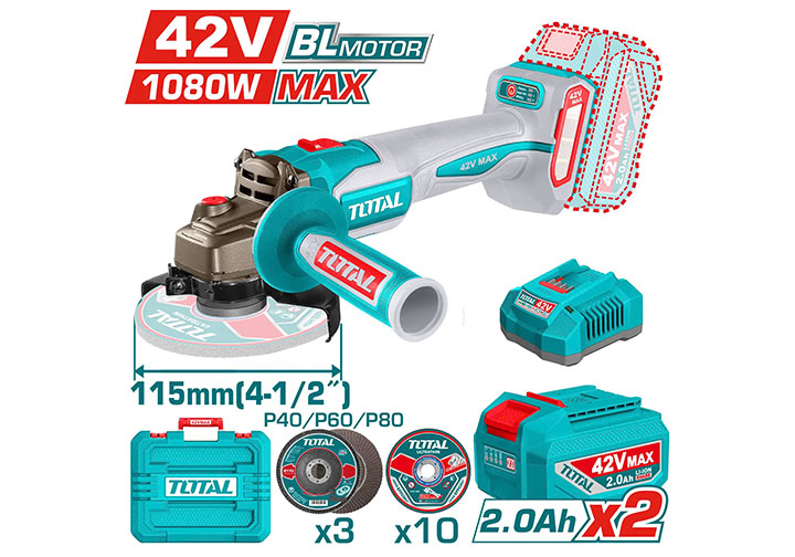 42V Máy mài góc (xài đá 115mm) dùng pin P42M Total TAGLI4108112