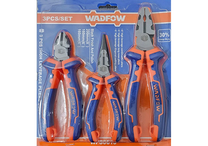 Bộ 3 kìm điện, kìm cắt, kìm mũi nhọn cao cấp Wadfow WPS0613