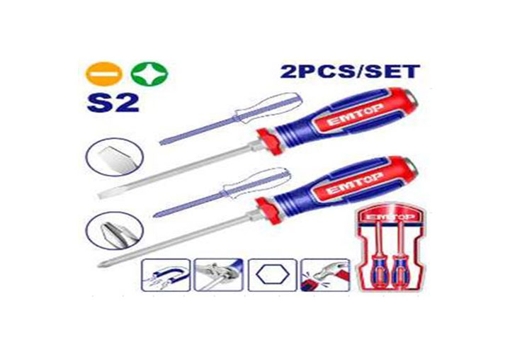 Bộ tuốc nơ vít dẹp và bake đóng 2 chi tiết Emtop EGTST0203