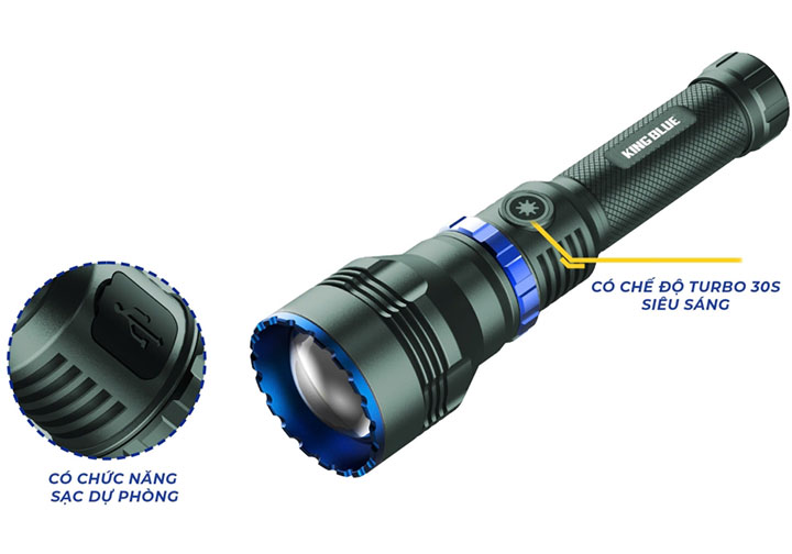 Đèn pin sạc siêu sáng Kingblue LED1000