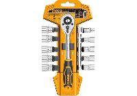 1/4" Bộ 12 đầu tuýp kèm tay vặn Ingco HKTS14122