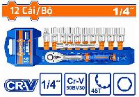 1/4" Bộ tuýp 5-14mm 12 chi tiết Wadfow WST4212