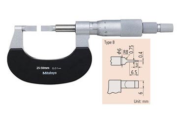 25-50mm Panme đo rãnh ngoài Mitutoyo 122-112