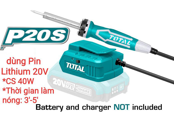 40W Mỏ hàn dùng pin 20V Total TSILI2001