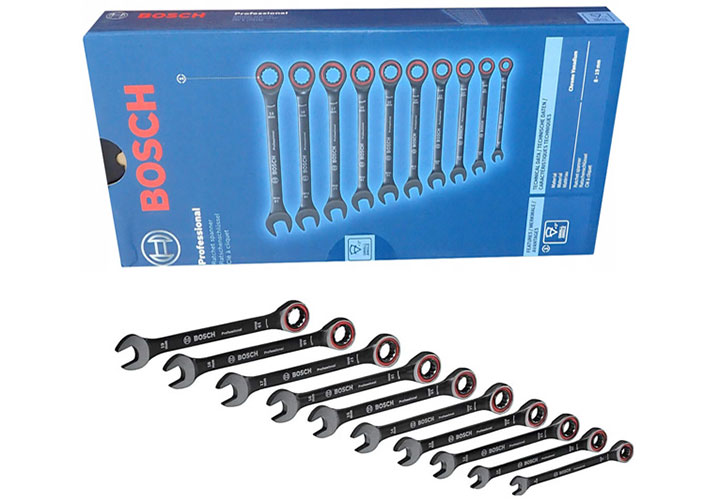 8-19mm Bộ cờ lê vòng miệng tự động 10 chi tiết Bosch 1600A016BU
