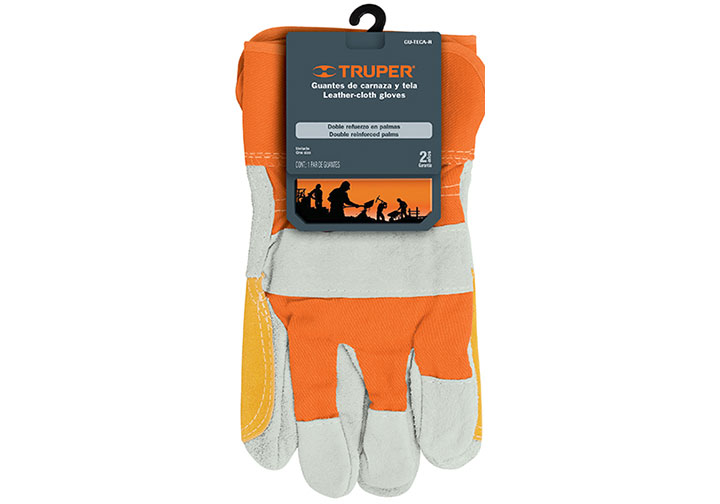 Găng tay da vải an toàn size L Truper 14246 (GU-TECA-R)